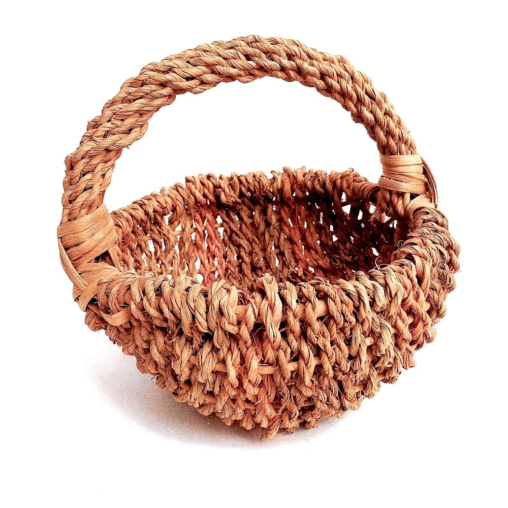 Boho Decor Hand Woven Small Vintage Hand Basket